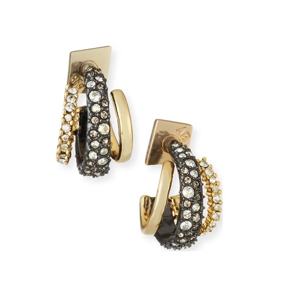 $135 Alexis Bittar Crystal Encrusted Orbiting Stud Earrings - Picture 1 of 6